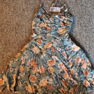 Sage floral skater dress